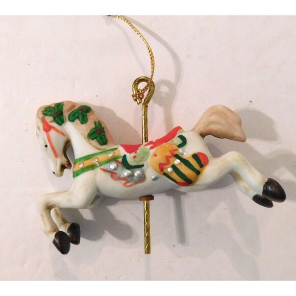 Willitts Designs Galloping Carousel Horse Christmas Ornament Head Down 5305 Tin - Picture 4 of 10